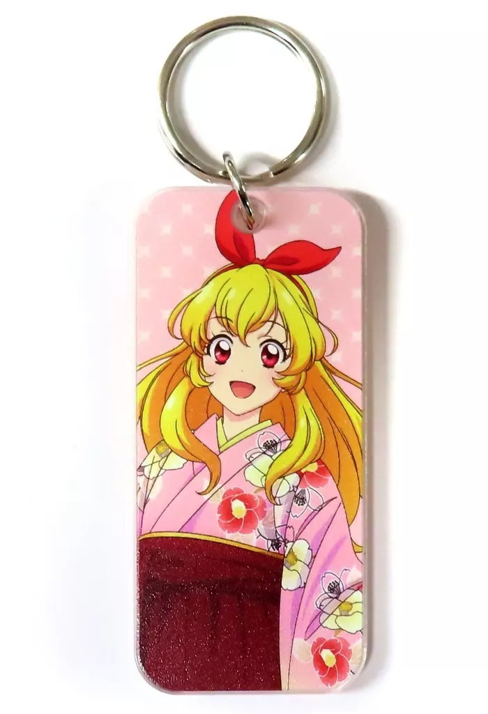 星宮いちご(背景模様) 「アイカツ! 10th STORY ～未来へのSTARWAY～ in 浅草花やしき 描き下ろし 袴ver. トレーディングアクリルキータグ」