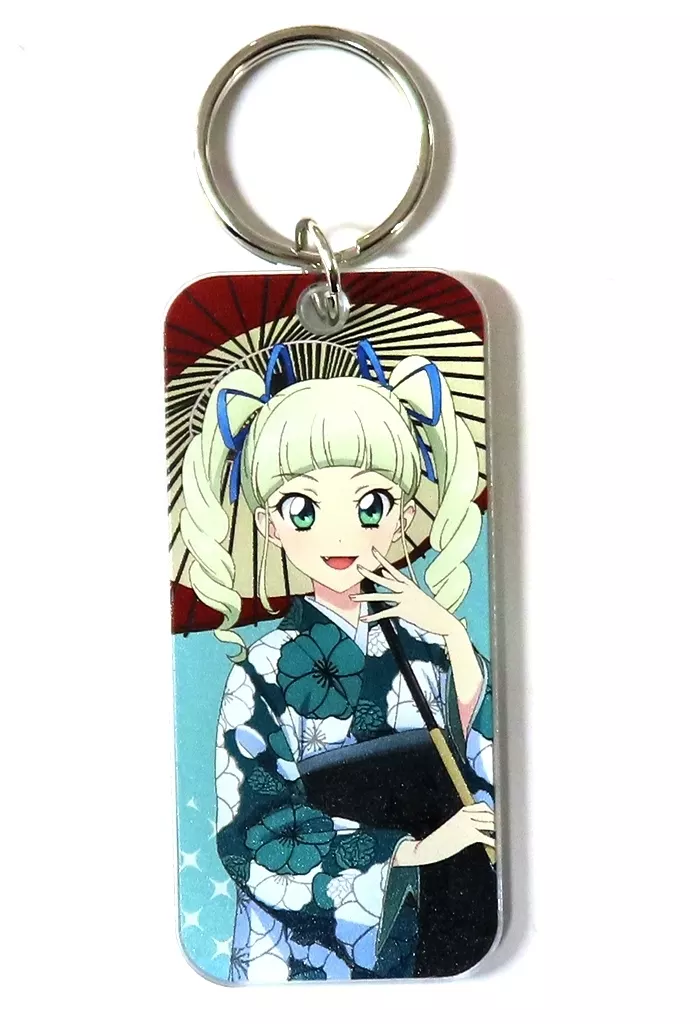 藤堂ユリカ(背景模様) 「アイカツ! 10th STORY ～未来へのSTARWAY～ in 浅草花やしき 描き下ろし 袴ver. トレーディングアクリルキータグ」