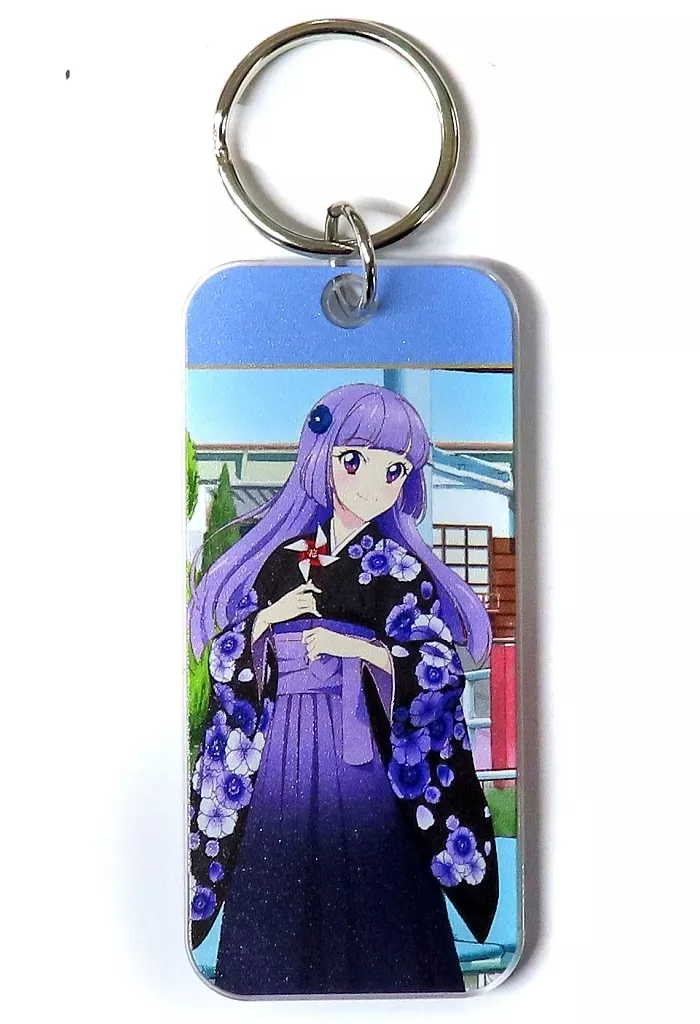 氷上スミレ(背景イラスト) 「アイカツ! 10th STORY ～未来へのSTARWAY～ in 浅草花やしき 描き下ろし 袴ver. トレーディングアクリルキータグ」