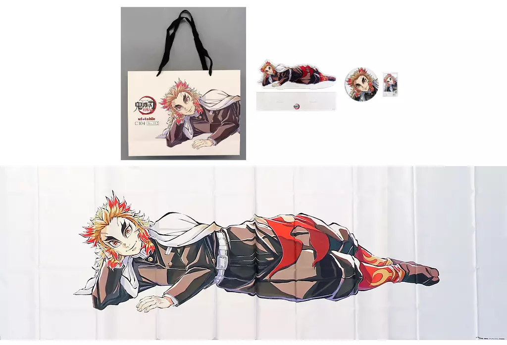 C104 鬼滅の刃 桂稽古編 煉獄杏寿郎 寝そべりセット