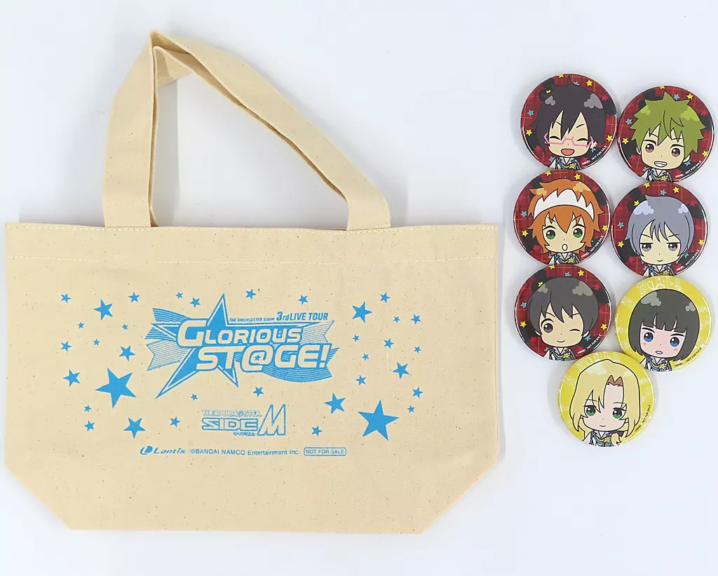 High×Joker・Altessimo ランチトートバッグ＆缶バッジ7種セット 「Blu-ray THE IDOLM＠STER SideM 3rdLIVE TOUR ～GLORIOUS ST＠GE!～ LIVE Blu-ray Side MAKUHARI Complete Box」 Amazon.co.jp購入特典