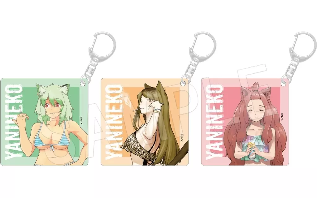 集合 アクリル3個セット ハメちゃんねるver. 「ヤニねこ」 C104グッズ