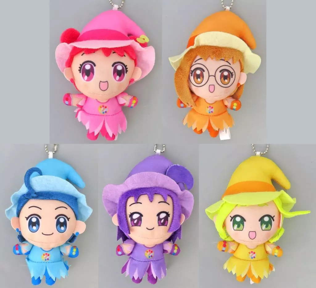 全5種セット カバンに付けられるぬいぐるみ 「おジャ魔女どれみ」