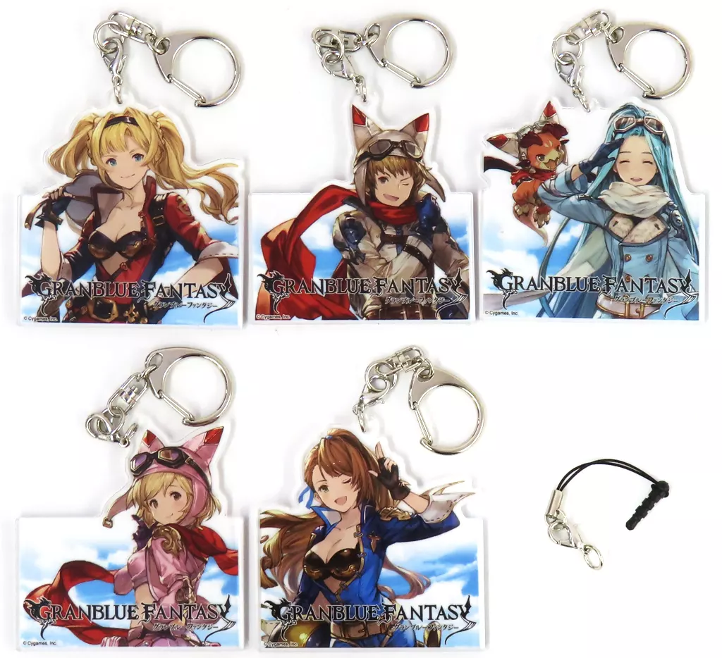 集合 ピンジャックストラップ付き アクリル5個セット プラチナ・スカイ 「GRANBLUE FANTASY-グランブルーファンタジー-」 character1 2017グッズ