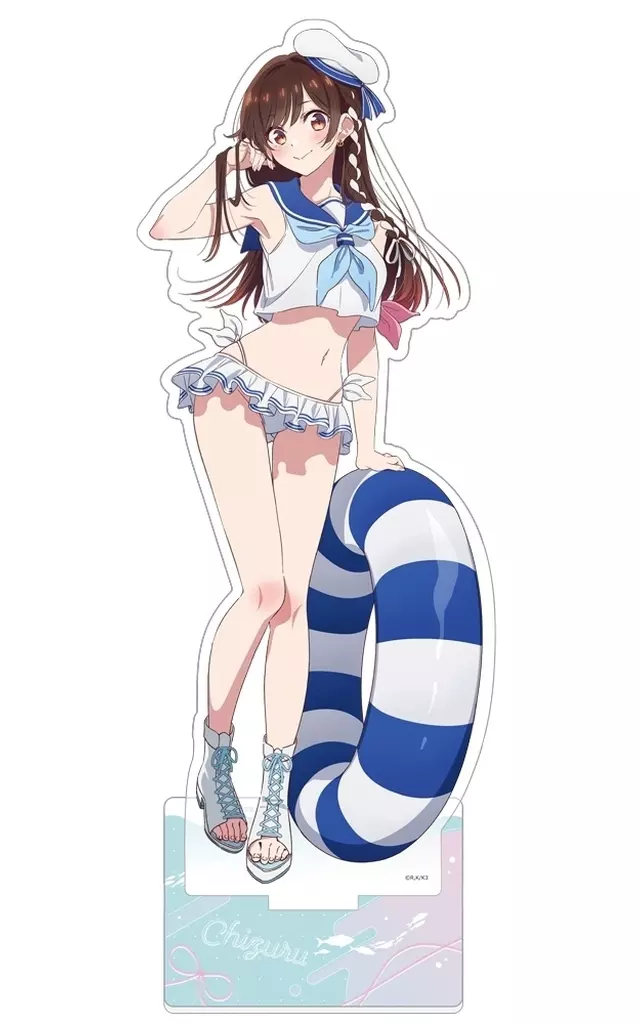 彼女、お借りします C104 特大アクリルスタンド 水原千鶴 マリンセーラー水着 彼女、お借りします 描き下ろし特大アクリルスタンド(水原千鶴