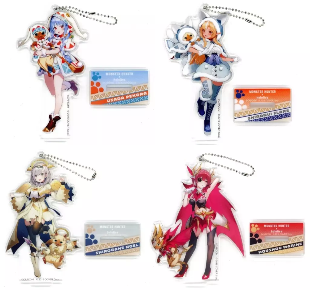 全4種セット アクリルスタンド 「バーチャルYouTuber ホロライブ×モンスターハンター ホロライブとオトモ 第一弾 3期生」 カプコン直営アミューズメント施設限定