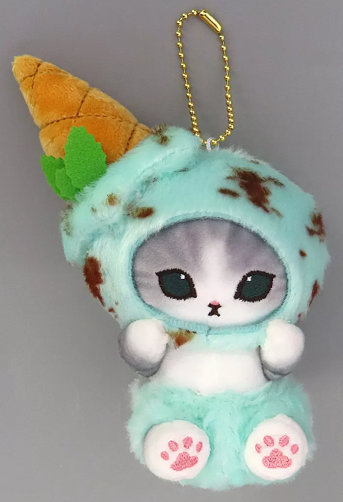 アイスにゃん(灰白/チョコミント) アイスにゃんマスコット 「mofusand」