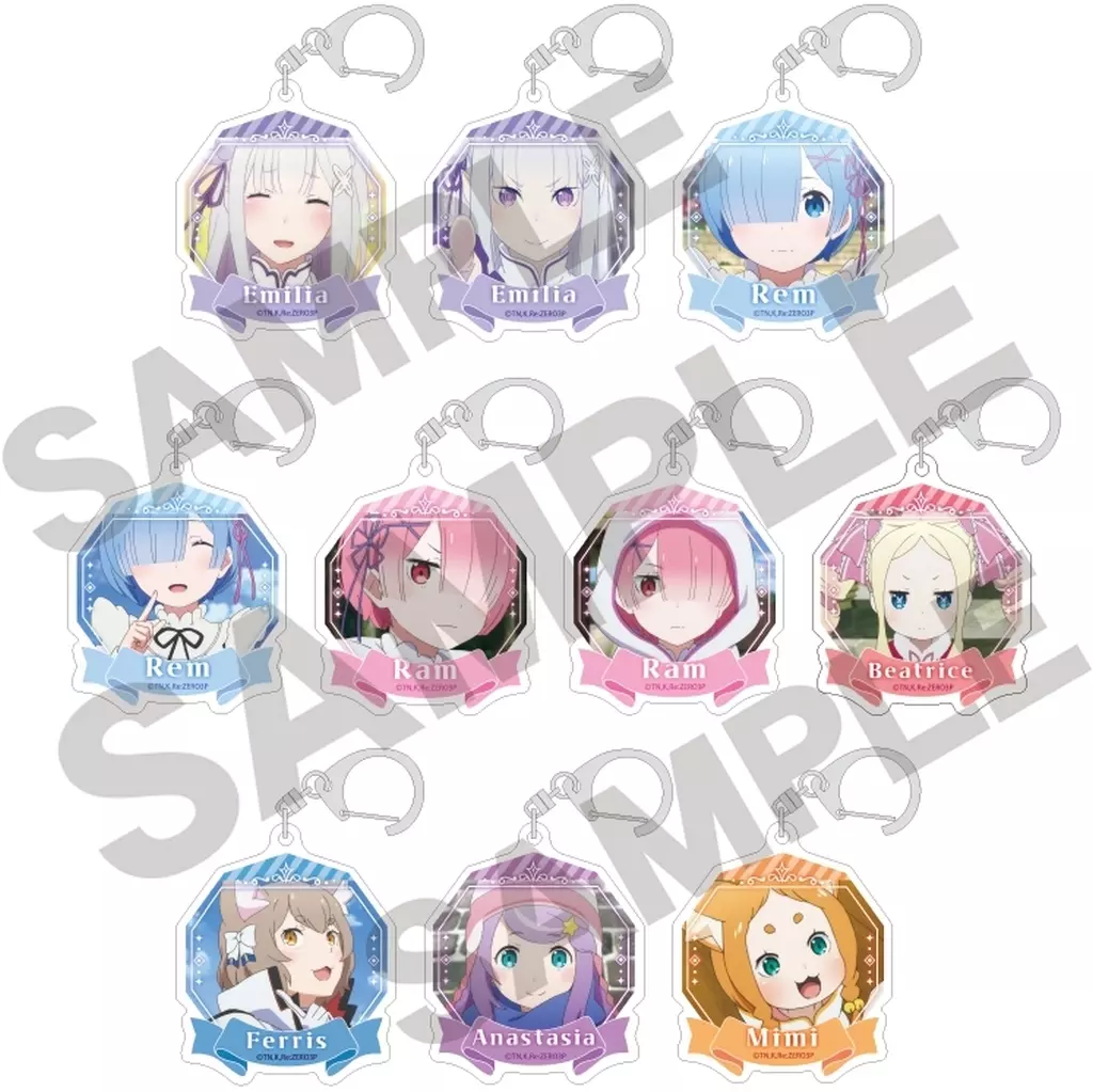 キーホルダー　全10種セット 「Re：ゼロから始める異世界生活 トレーディングアクリルキーホルダー」