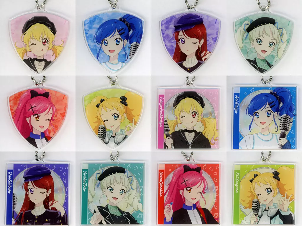 全12種セット 「アイカツ! 10th STORY ～未来へのSTARWAY～ 描き下ろし カジュアルロックver. トレーディングピック＆CDジャケット風アクリル」