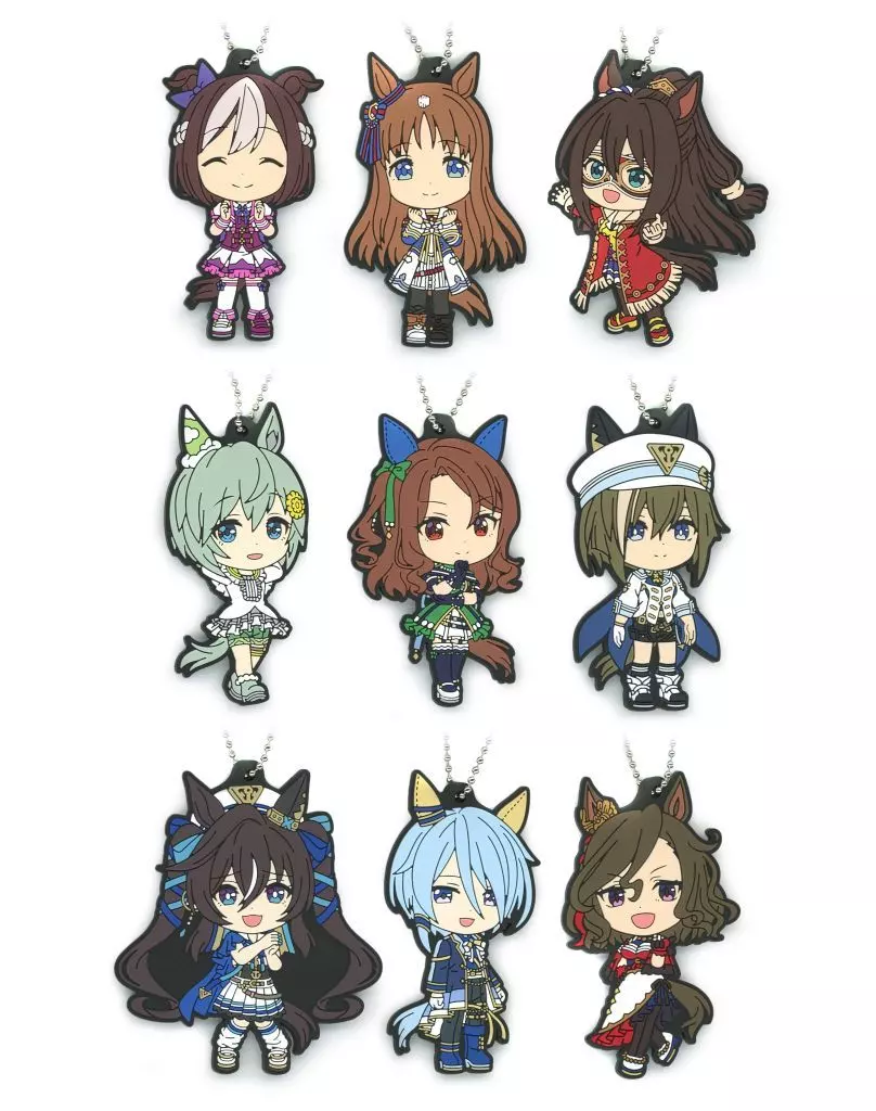 全9種セット ラバーチャーム きゅんキャラいらすとれーしょんず 「一番くじ ウマ娘 プリティーダービー 10弾」 I賞