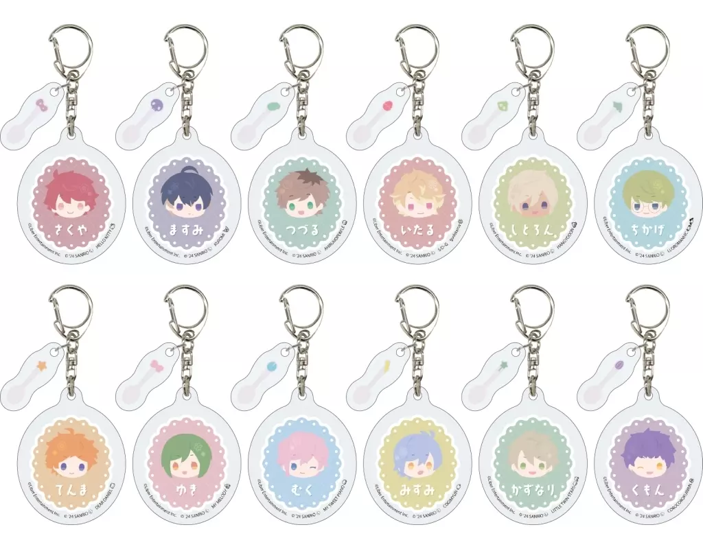 全12種セット 「パーツ付きアクリル A3!(エースリー)×サンリオキャラクターズ 01.S＆S ミニキャライラスト」
