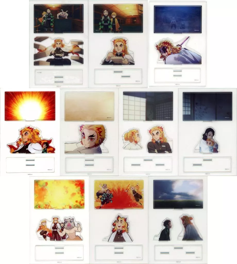 全10種セット 「劇場版 鬼滅の刃 無限列車編 上映四周年記念 炎柱・煉獄杏寿郎カフェ×ufotable Cafe×マチ★アソビCAFE×ufotable DINING×ufotable CINEMA ランダムミニジオラマアクリルスタンド」