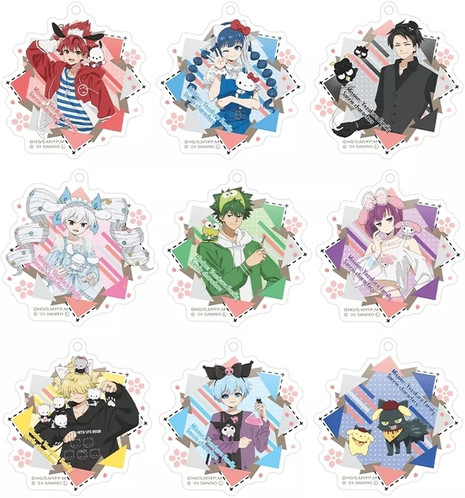 全9種セット 「夜桜さんちの大作戦×サンリオキャラクターズ アクリル」