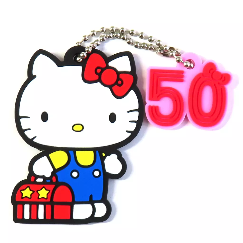 No.3 ハローキティ(立ち/道具持ち) 「ハローキティ 50th Anniversary ラバーコレクション1」