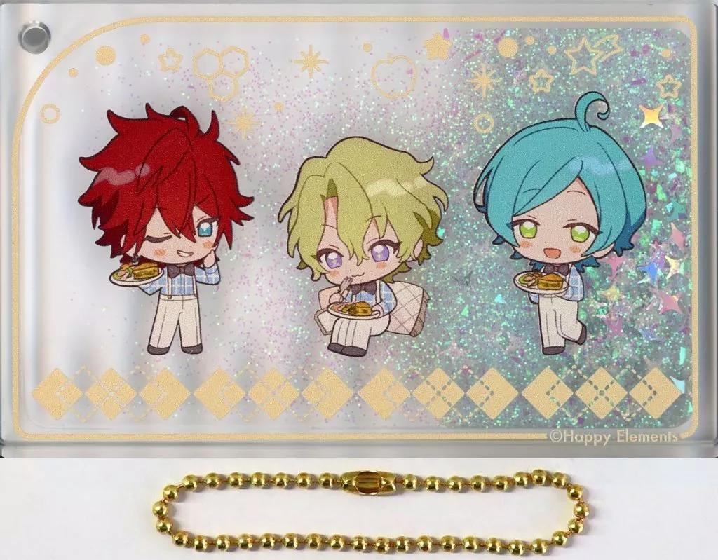 天城燐音＆巴日和＆深海奏汰 スノードーム風リキッドアクリル 「あんさんぶるスターズ!! ENSEMBLE HOLIDAY!!×animatecafe」