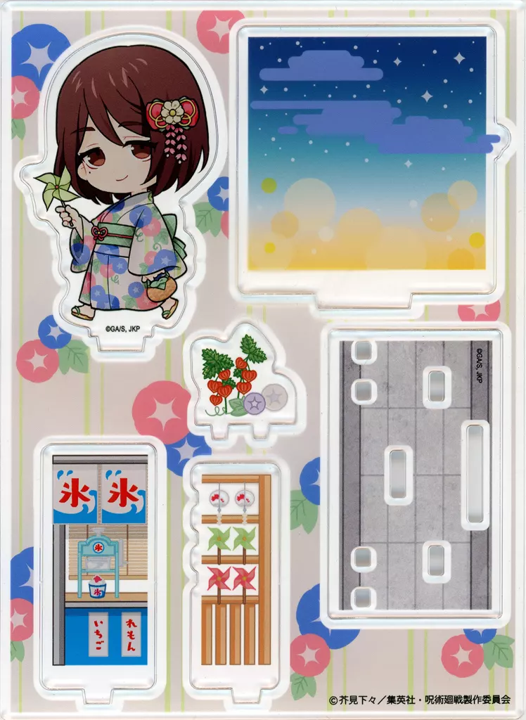 家入硝子(全身) アクリルジオラマ 「まるくじ 呪術廻戦 Summer memories YUKATA styl」 大吉03_image
