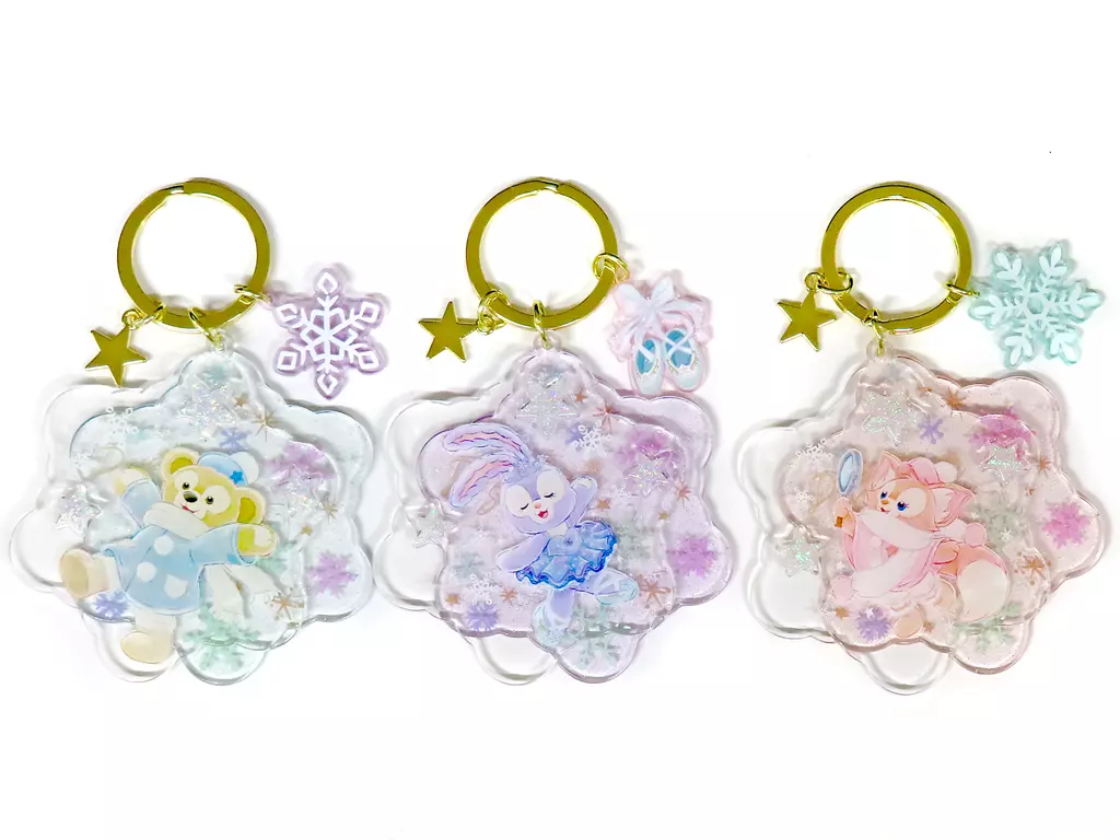 ステラ・ルー＆ダッフィー＆リーナ・ベル キーチェーンセット 「Duffy and Friends-ダッフィー＆フレンズ- ダッフィー＆フレンズのダンシング・スノーフレークス」 東京ディズニーシー限定