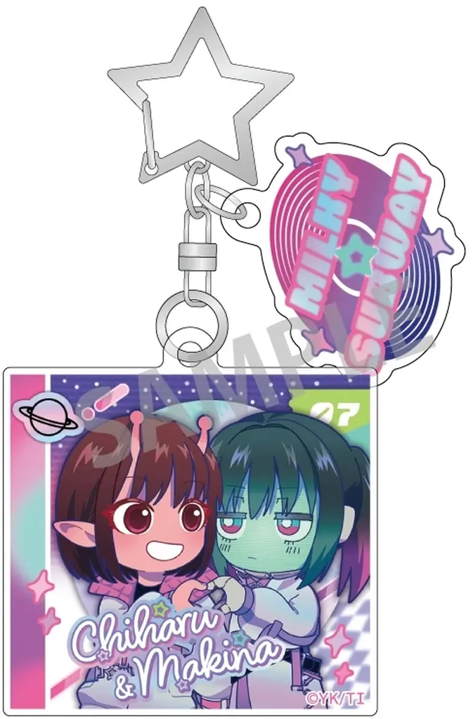 チハル＆マキナ ダブルパーツアクリル 描き起こし第3弾 COSMOS☆IDOL 「銀河特急 ミルキー☆サブウェイ」