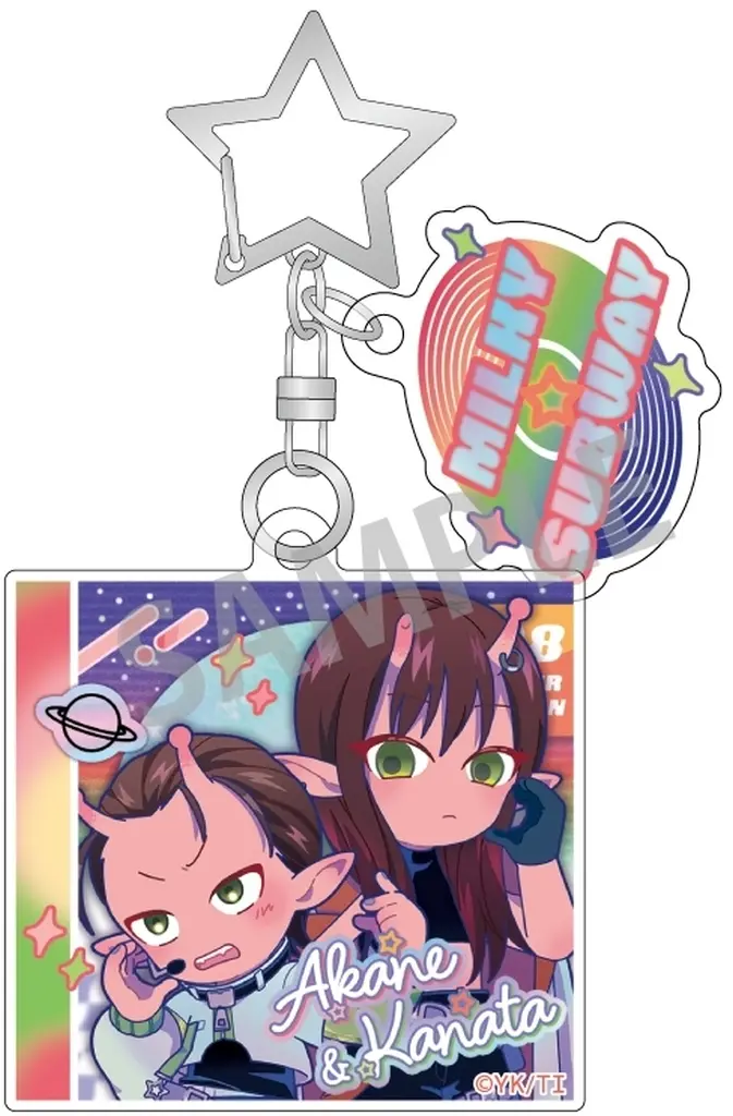 アカネ＆カナタ ダブルパーツアクリル 描き起こし第3弾 COSMOS☆IDOL 「銀河特急 ミルキー☆サブウェイ」