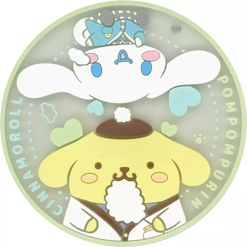 ポムポムプリン＆シナモロール(春田創一＆牧凌太) クリアラバーコースター 「『おっさんずラブReturns展 -WE ARE ALL FAMILY-』×サンリオキャラクターズ」