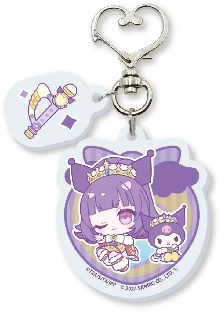08.華園しゅうか×クロミ(ミニキャライラスト) ハート型ナスカンパーツ付きアクリル 「プリパラ10周年×サンリオキャラクターズ」