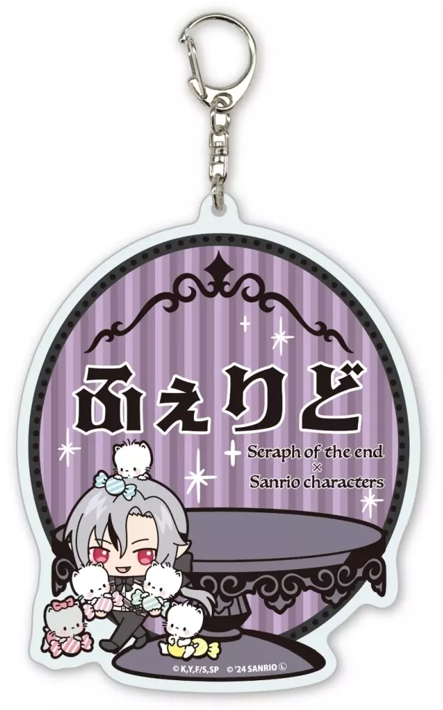 09.フェリド・バートリー×ニャニィニュニェニョン(ミニキャライラスト) デカアクリル 「終わりのセラフ×サンリオキャラクターズ」
