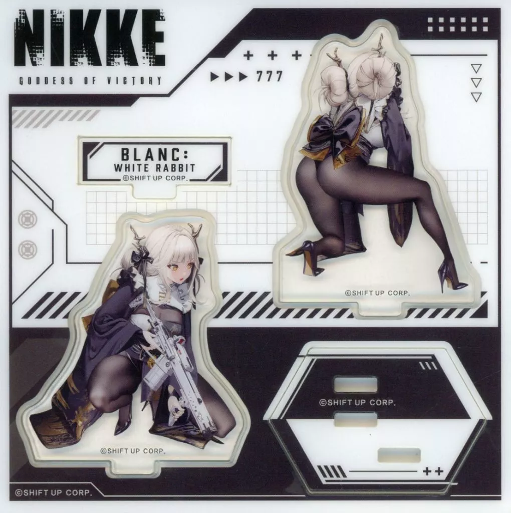 NIKKE ニケ 背中で魅せるアクリルスタンド ブラン 駿河屋 -<中古>ブラン：ホワイトラビット 背中で魅せるアクリル
