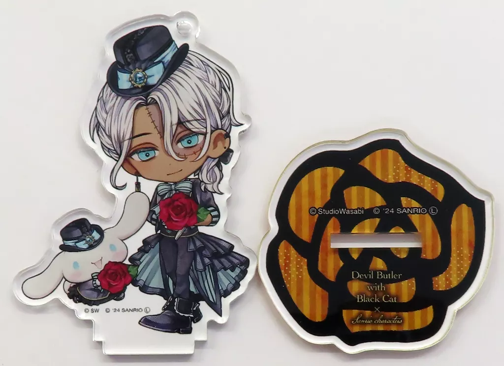 ミヤジ・オルディア×シナモロール 「悪魔執事と黒い猫 サンリオキャラクターズ コラボ スタンド付きアクリル A」