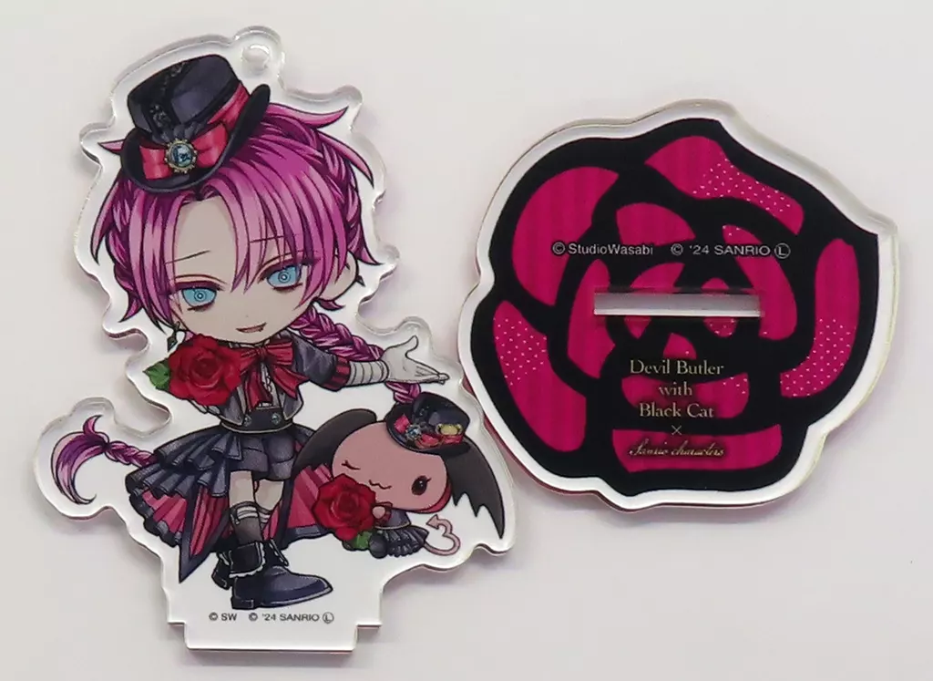 ラト・バッカ×チェリー 「悪魔執事と黒い猫 サンリオキャラクターズ コラボ スタンド付きアクリル A」