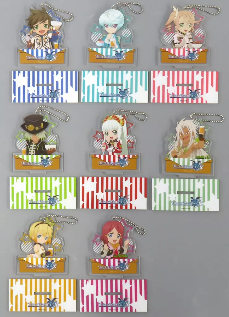 全8種セット 「テイルズ オブ ゼスティリア ザ クロス×ufotable cafe 第二弾 台座付きアクリルチャーム」