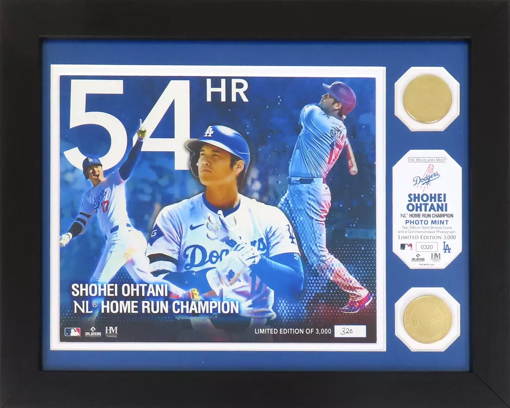 フォトフレーム・アルバム　大谷翔平#17(ロサンゼルス・ドジャース) 2024 NL ホームラン王獲得記念ダブルコインフォトミント 郵便局のネットショップ限定
