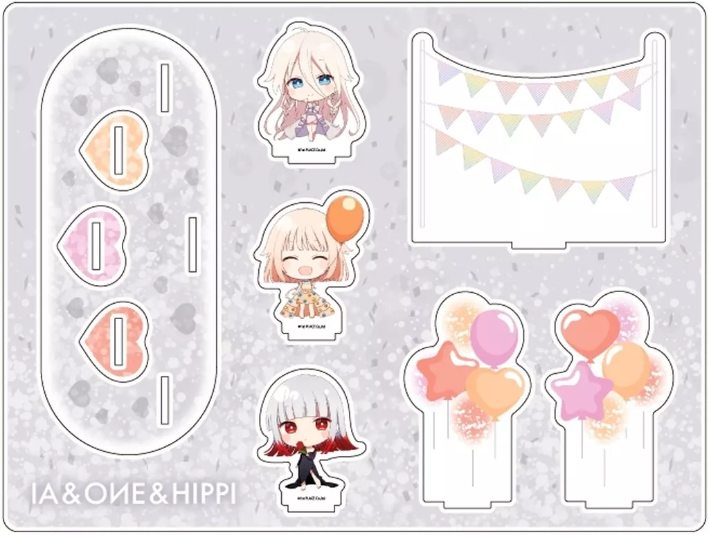 01.お祝いver.(ミニキャライラスト) アクリルジオラマ 「IA/OИE/HIPPI」_image