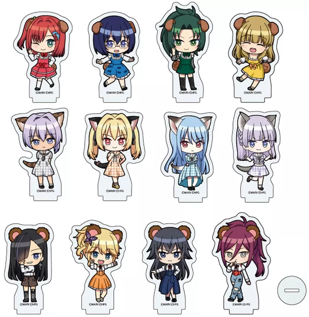 全12種セット 「アクリルぷちスタンド ドルフィンウェーブ 01.ケモミミver. ミニキャライラスト」