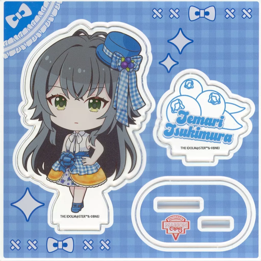 月村手毬 クレープ風ドレスver.(ミニキャライラスト) アクリルスタンドプレート 「学園アイドルマスター×マリオンクレープ」