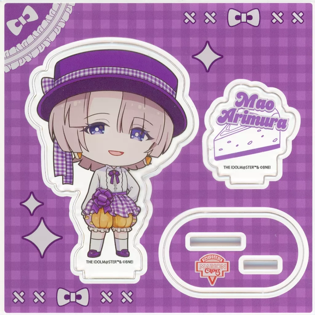 有村麻央 クレープ風ドレスver.(ミニキャライラスト) アクリルスタンドプレート 「学園アイドルマスター×マリオンクレープ」