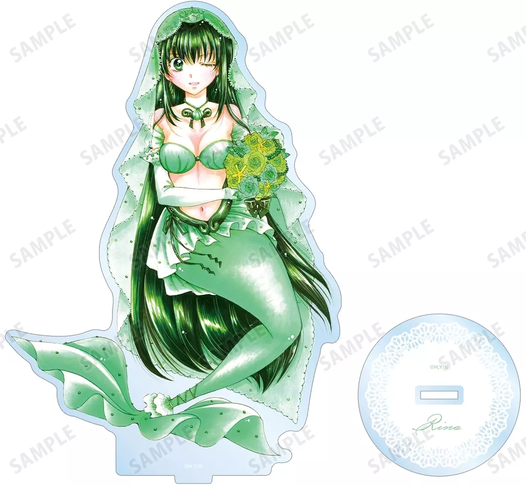 アクリルスタンド・アクリルパネル　洞院リナ(ウェディングマーメイドver.) 花森ぴんく先生 描き下ろし BIGアクリルスタンド 「ぴちぴちピッチ」Second-hand
