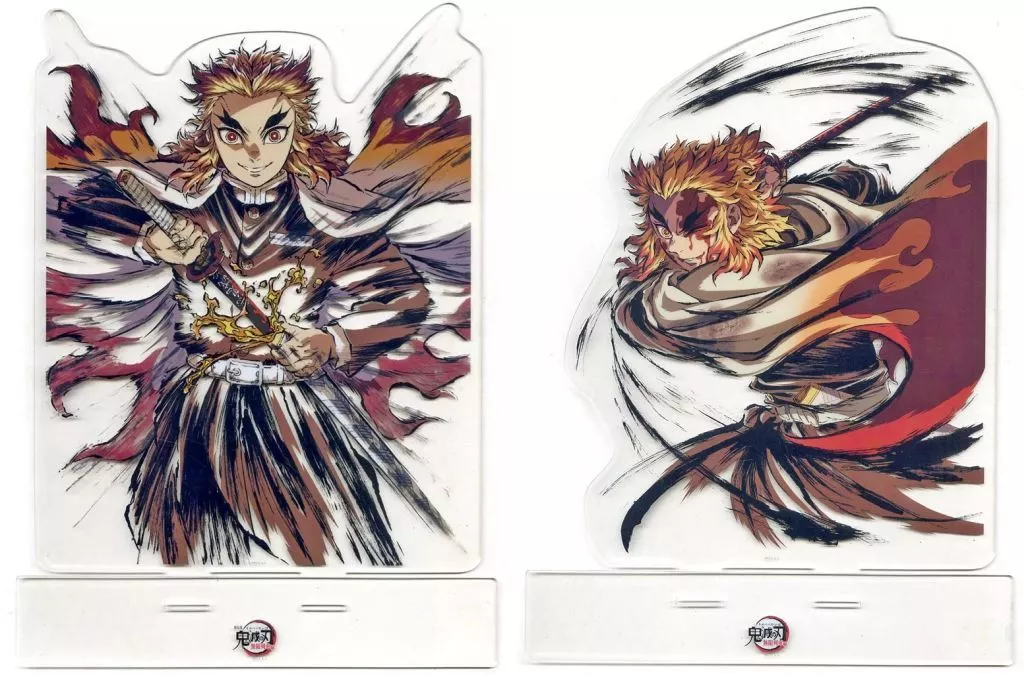 全2種セット ビッグアクリルスタンド 「鬼滅の刃 無限列車編 幕間画集表紙イラスト 炎柱・煉獄杏寿郎 WEB SHOPくじ」 A賞