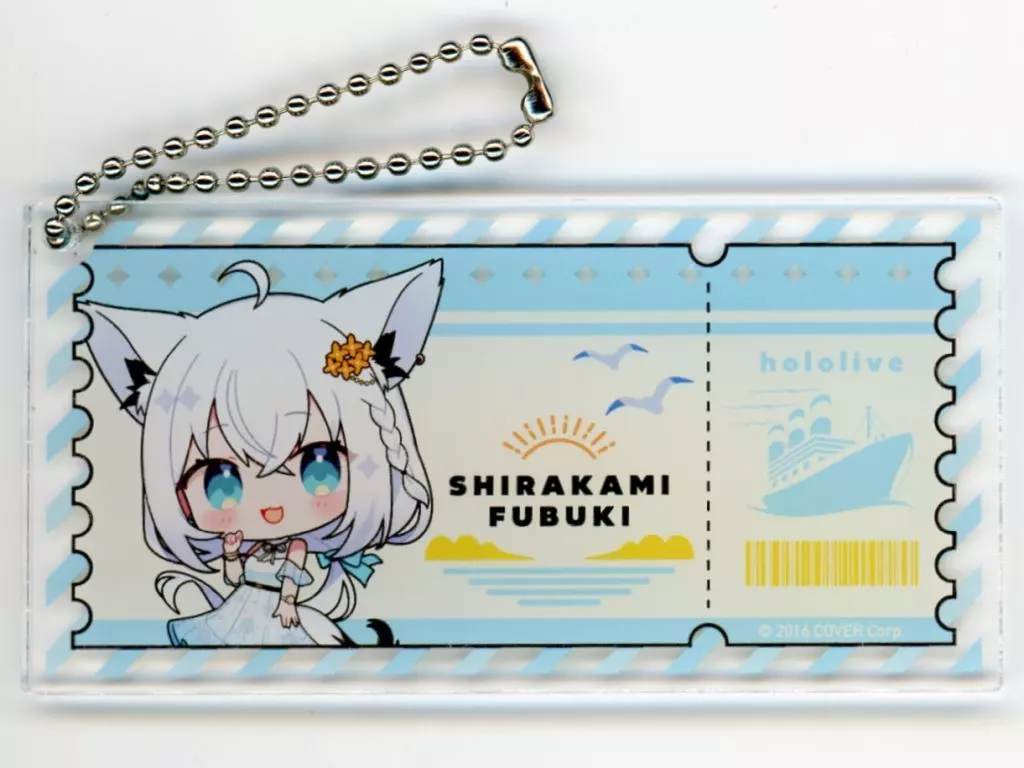 白上フブキ(ミニキャラ) チケット風アクリル 「DMMスクラッチ! DMM TV×バーチャルYouTuber ホロライブ 新感覚ドキュメントバラエティ ホロなゾンビ! スクラッチ」 D-6賞