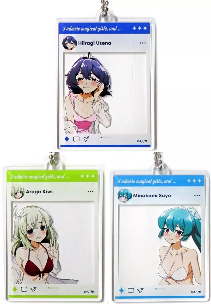 全3種セット SNS風アクリル 「DMMスクラッチ! TVアニメ 魔法少女にあこがれて 水着 スクラッチ」 C賞