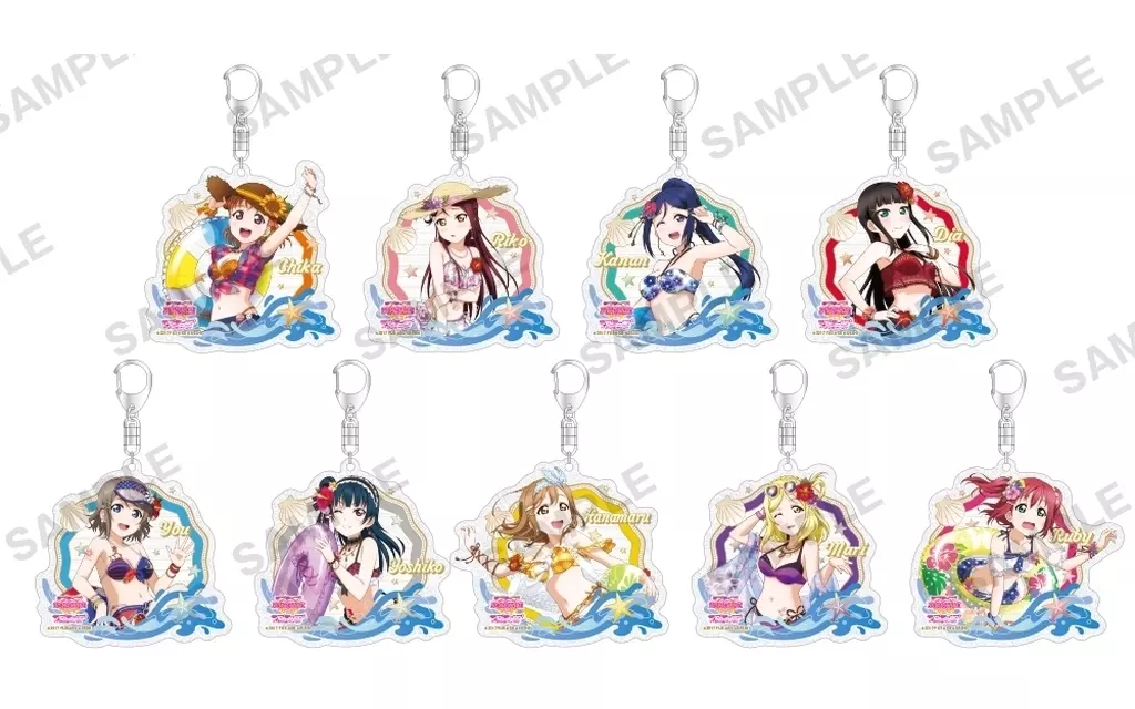 全9種セット 「ラブライブ!スクールアイドルフェスティバル トレーディングきらりんアクリル Aqours 水着ver.」