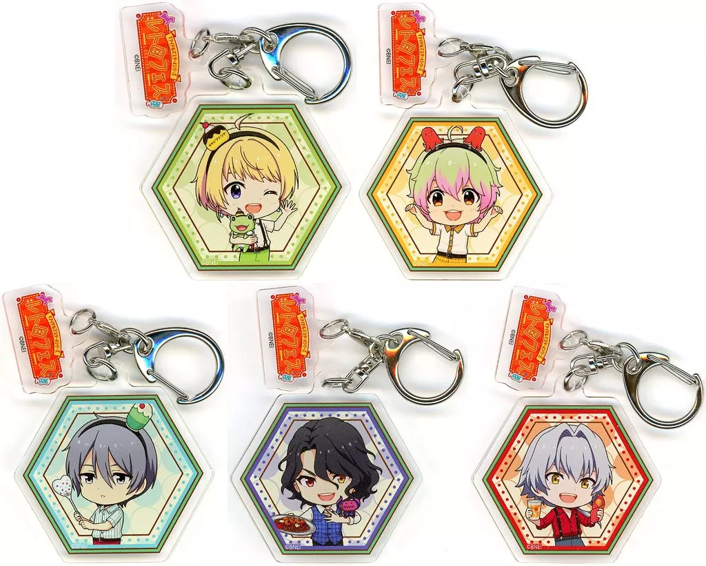 全5種セット 「アイドルマスターシリーズ×西武園ゆうえんち レトロフェス パーツ付きアクリルキーホルダー ミニキャライラスト BOX SideM」
