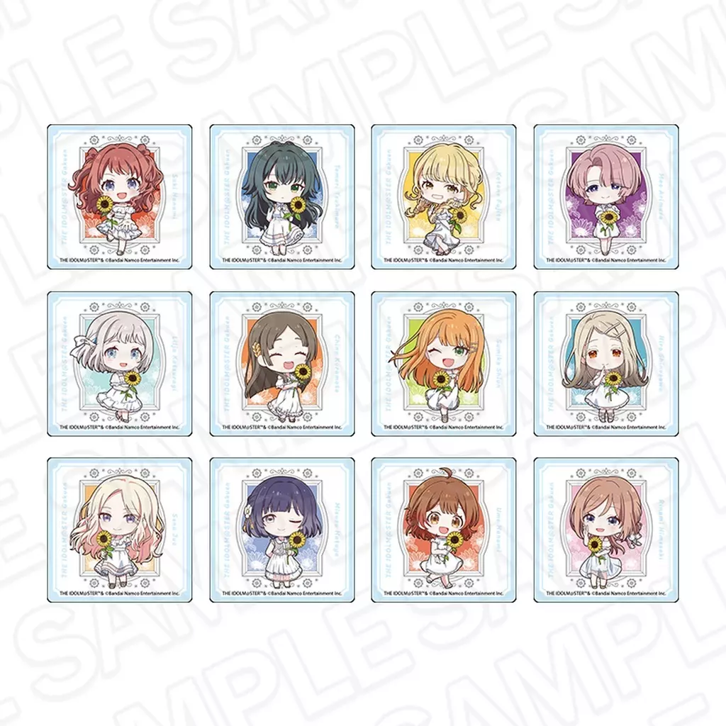 全12種セット 「学園アイドルマスター POP UP SHOP アクリルブロック sunflower ミニキャラ ver.」