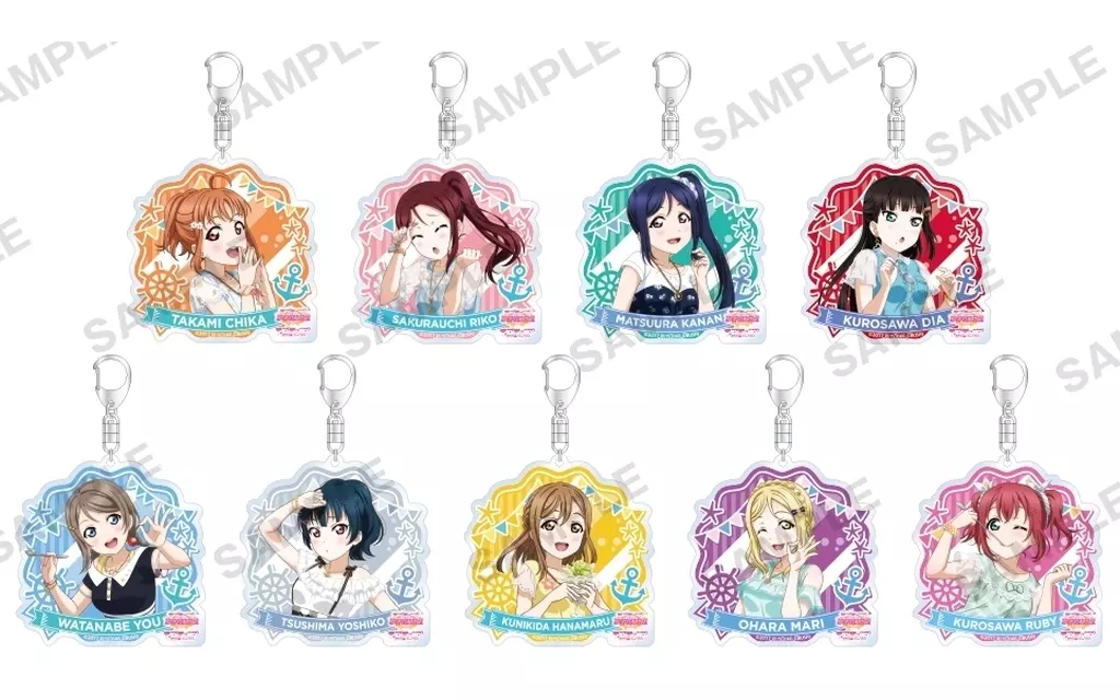 全9種セット 「ラブライブ!スクールアイドルフェスティバル トレーディングアクリル Aqours サマーナイトver.」