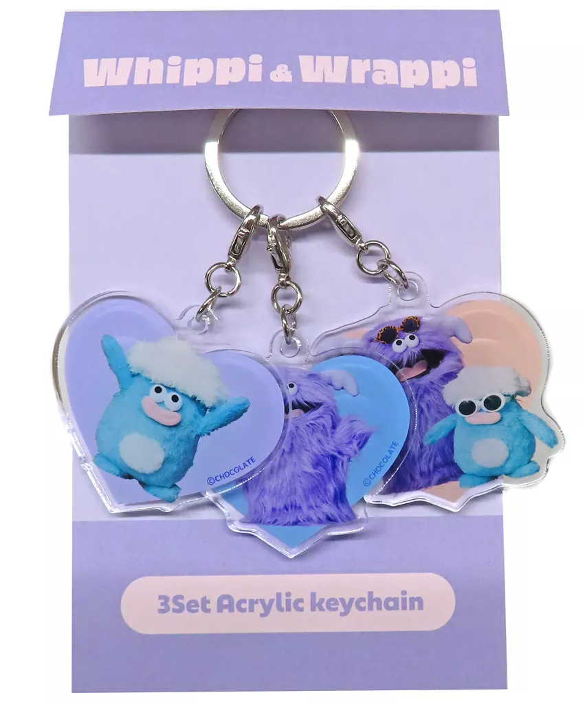 ホイッピ＆ラッピ(ハート) 3連アクリル 「ホイッピ＆ラッピ」