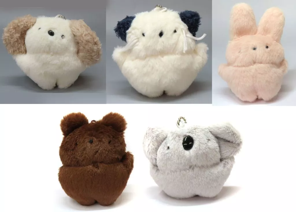 全5種セット 「hammy＆dacco すっぽんぽんのどうぶつたち ぬいぐるみチャームコレクション」