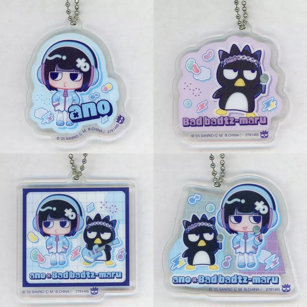 全4種セット あの(ano)＆バッドばつ丸 アクリルチャーム 「ガシャポンくじ ano×バッドばつ丸 あそーとこれくしょん」 C賞