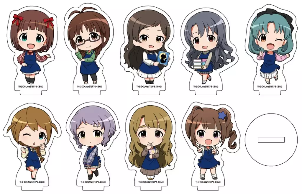 全9種セット 「アクリルぷちスタンド アイドルマスター ミリオンライブ! 02.エプロンver. ミニキャライラスト」