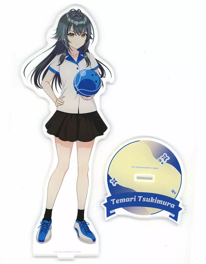 月村手毬 描き下ろし ボウリングシャツver. 特大アクリルスタンド 「学園アイドルマスター×ROUND1」
