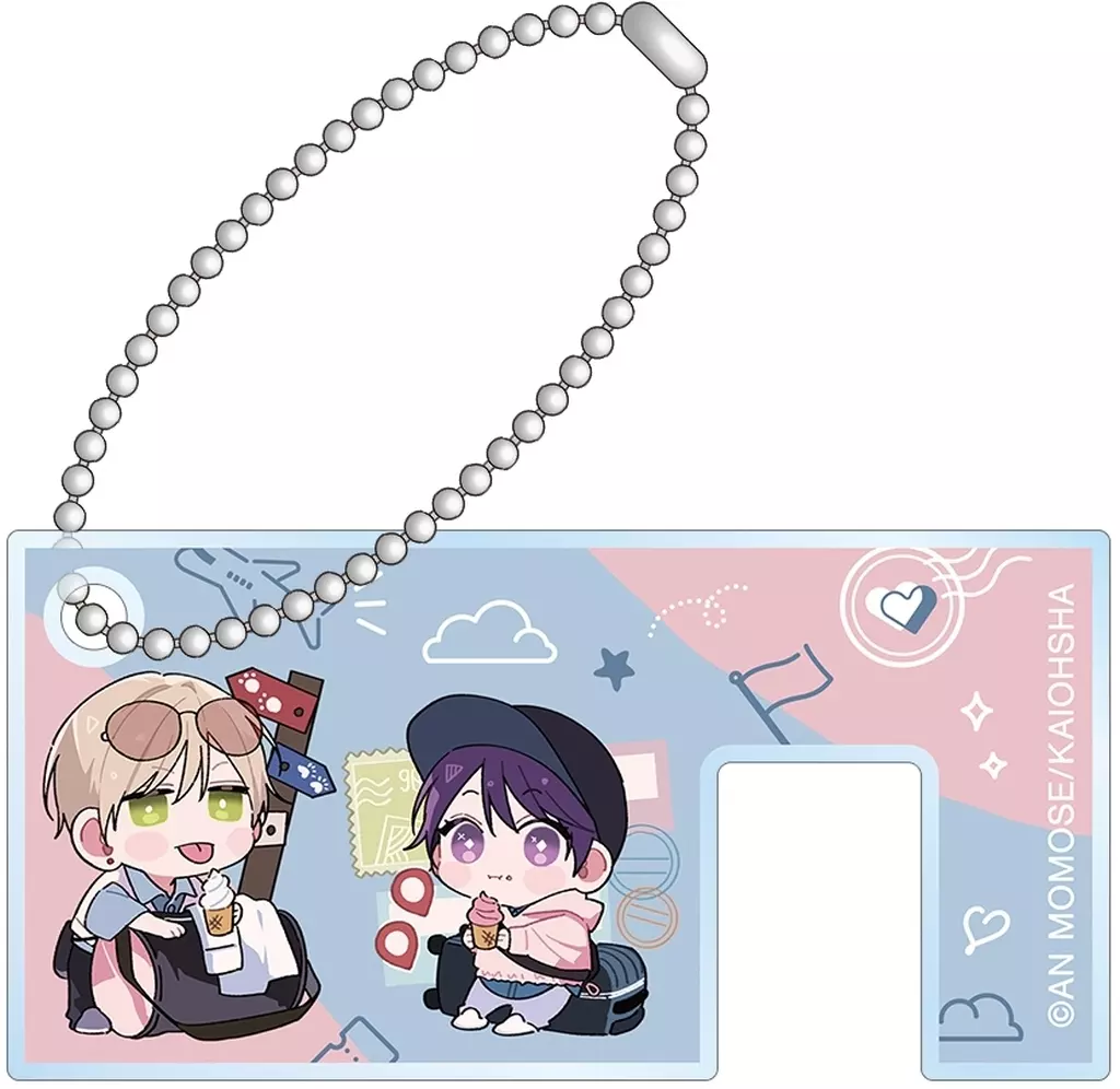 常盤蒼司＆楪郁巳 百瀬あん先生 描き下ろし ちびキャラ トラベルver. スマホスタンド ver.A 「ナカまであいして」