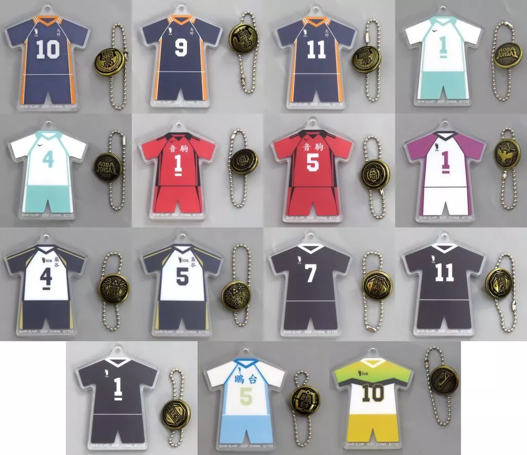 全15種セット スクールアイコンボタン付きアクリルチャーム 「一番くじ ハイキュー!! ～全国への道～」 F賞